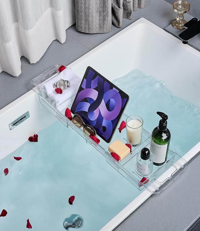 Bathtub Caddy Tray, Adjustable Bathtub Tray Table, Bath Organizer - Image 6