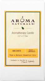 Aroma Naturals Essential Oil Orange and Lemongrass Scented Pillar Candle - Image 2