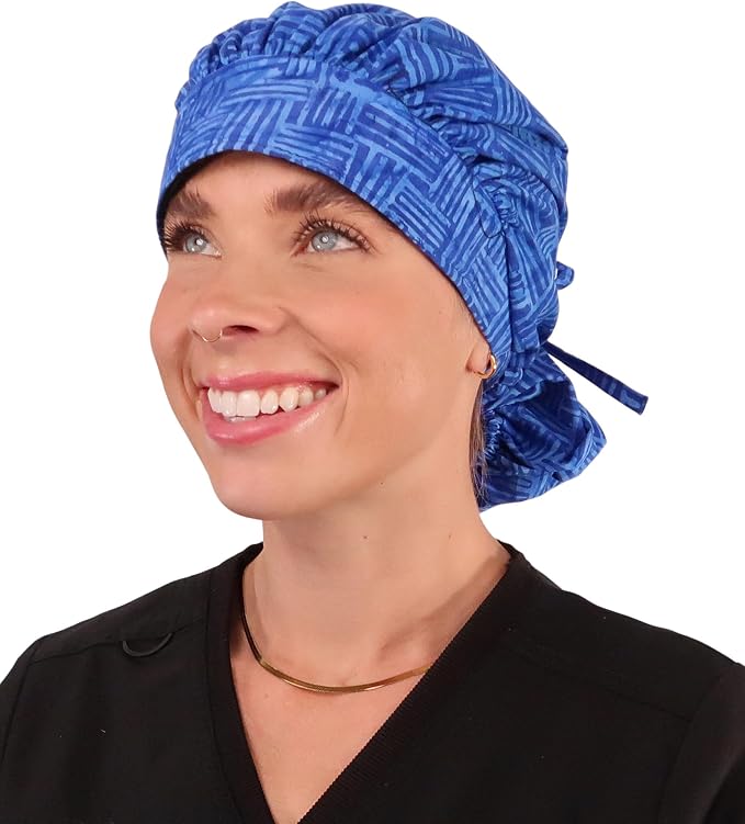 Sparkling EARTH Banded Bouffant Surgical Scrub Ponytail Working Caps and by SparklingEARTH