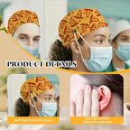 Adjustable Scrub Cap with Buttons & Sweatband, Working Hat with Elastic Tie Back - Image 6
