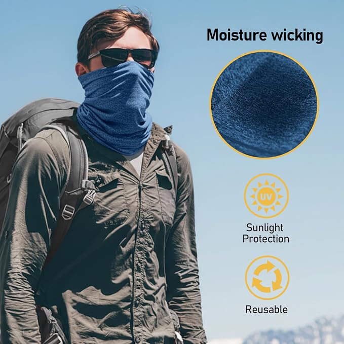 TICONN Neck Gaiter Face Cover Scarf, Neck Warmer Breathable Sun & Wind-proof - Image 5