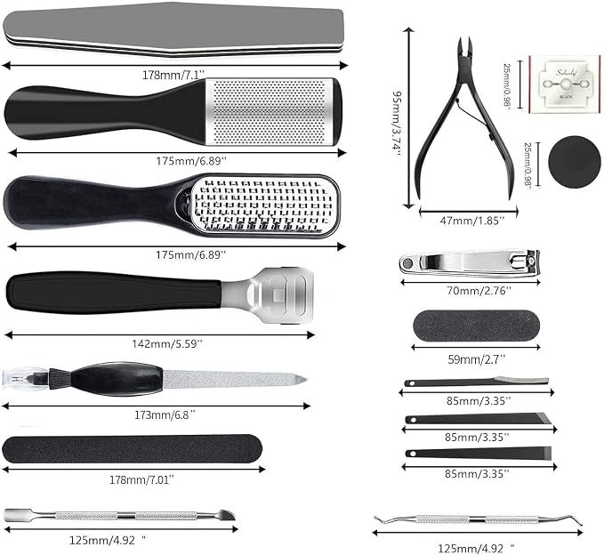 EKOCSIO Professional Pedicure Kit, 36 in 1 Stainless Steel Foot Care Kit Foot - Image 3