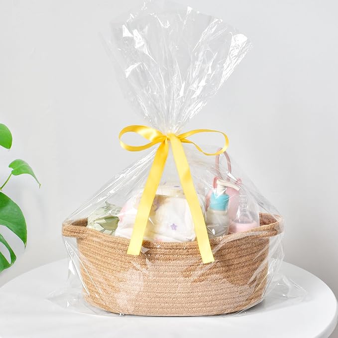 ABenkle Small Basket with Handles, Boho Decorative Rope Woven Dog Cat Toy - Image 7