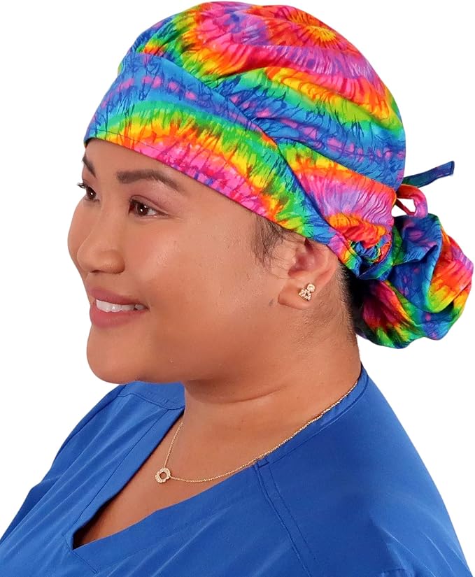 Sparkling EARTH Banded Bouffant Surgical Scrub Ponytail Working Caps and by SparklingEARTH