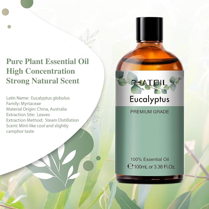 PHATOIL Pure Eucalyptus Essential Oil, 100% Pure Therapeutic Grade Premium Oil - Image 2