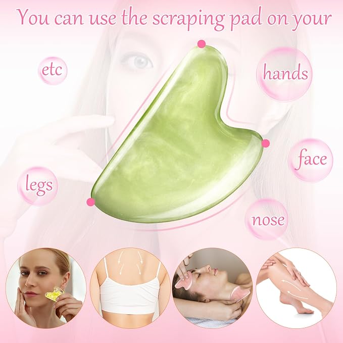 Sherr 12 Pcs Gua Sha Facial Tools Resin Heart Shaped Massage Guasha Tool - Image 5