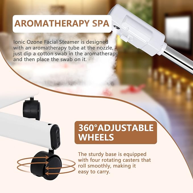 Nova Microdermabrasion Professional Facial Steamer On Wheels Ionic Ozone - Image 5