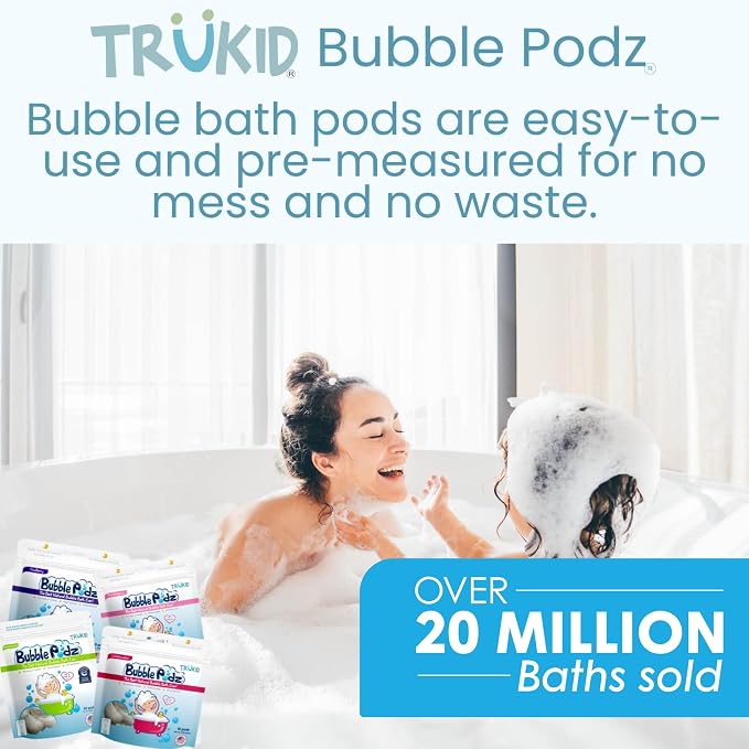 TruKid Bubble Podz Bubble Bath for Kids, & Babies, Tear Free Gentle & - Image 8