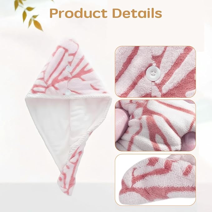 2-Pack Women's Microfiber Hair Towel Wrap: 50% Faster Drying, Ultra - Image 5