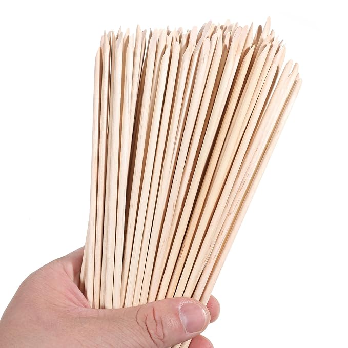 100 PCS 7 Inches Wood Double Heads Cuticle Pusher Stick, Extra Long Orange Wood by Unknown
