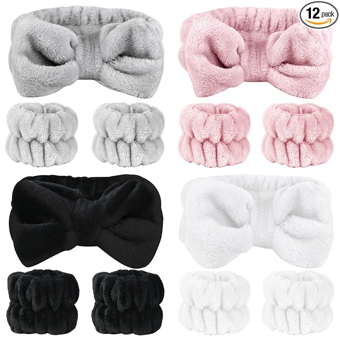 SLNZAPTY 12 PCS Face Wash Headband Wristband Set by SLNZAPTY