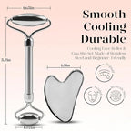 BAIMEI Stainless Steel Gua Sha & Face Roller Set, Facial Massage Tool - Image 2