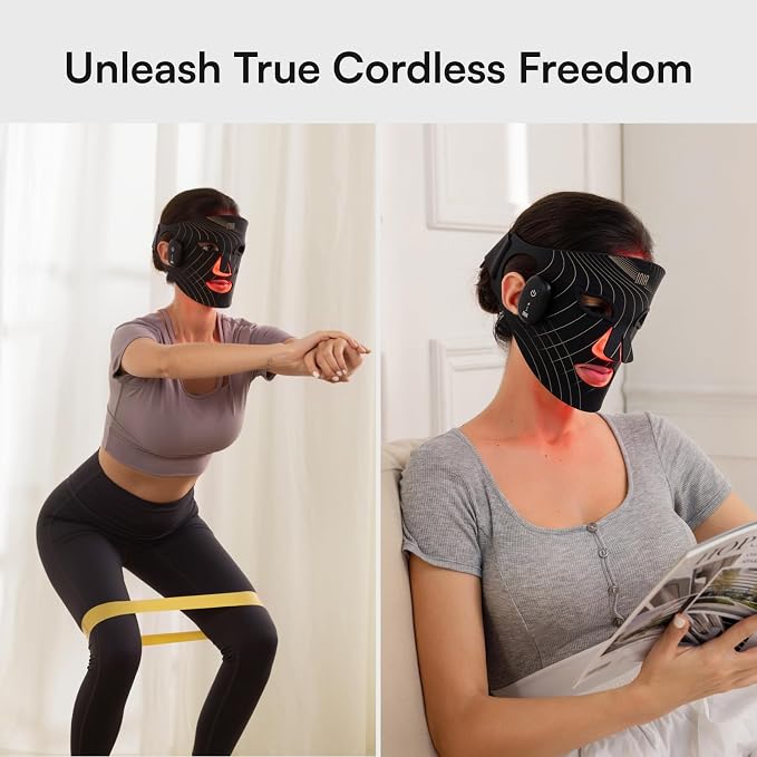 INIA Red Light Therapy Mask for Face, Glow Wireless LED Face Mask Light Therapy - Image 5