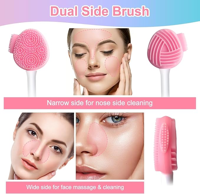 MUiiGOOD 2pcs Silicone Face Scrubber Round Pads Face Mask Brush Exfoliating Lip - Image 6