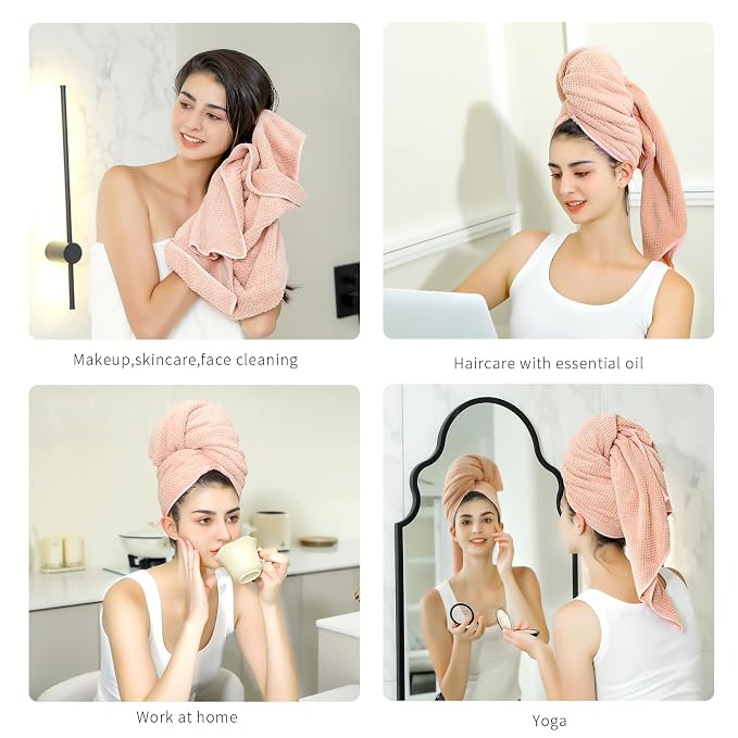 Microfiber Hair Towel Quick Dry Hair Towel Hair Drying Towels Suitable - Image 4