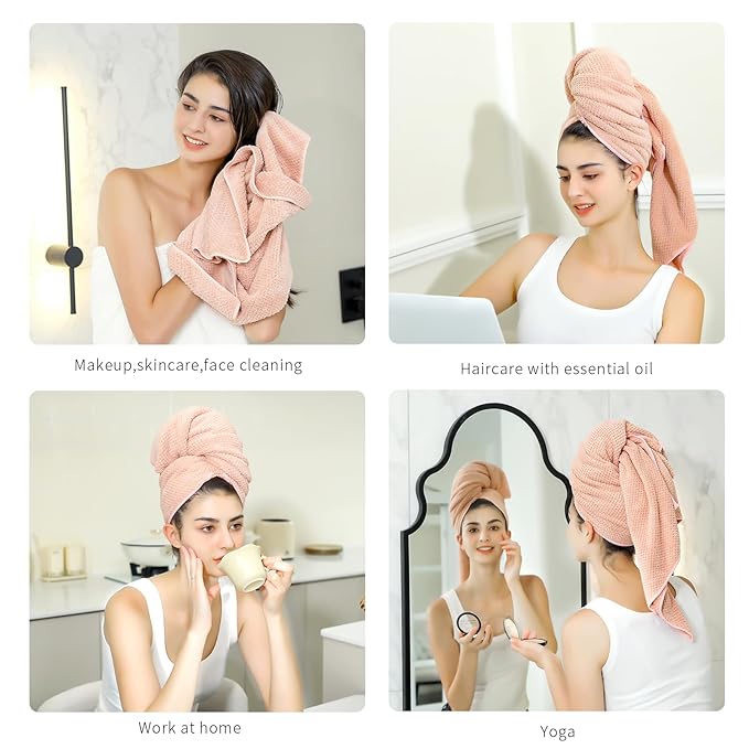 Microfiber Hair Towel Quick Dry Hair Towel Hair Drying Towels Suitable - Image 3
