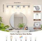 5-Light Bathroom Light Fixtures, Brushed Nickel Light Fixture, Classic Wall - Image 8