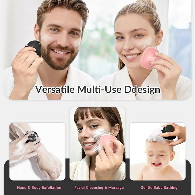 2 Pack Face Scrubber, Silicone Facial Cleansing Brush - Image 6