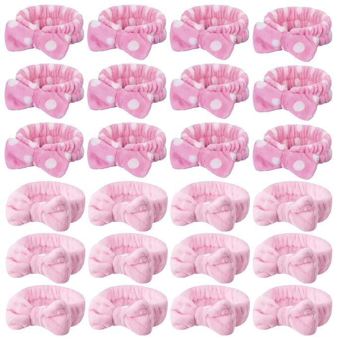 WILLBOND 24 Pieces Spa Headband Bulk Skincare Headbands Face Wash Makeup by Willbond+Technology+Limited