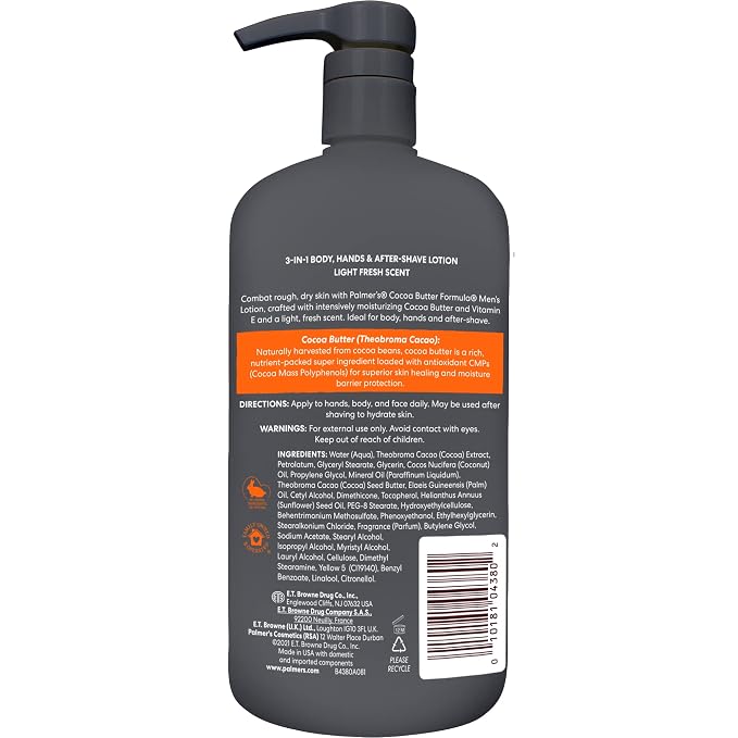 Palmer's Cocoa Butter Formula Men's 3-in-1 Fast Absorbing Face & Body Lotion - Image 2