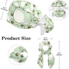 Women Working Cap with Buttons Bouffant Hat Autumn Leaves Nurse Scrub Caps Long - Image 2