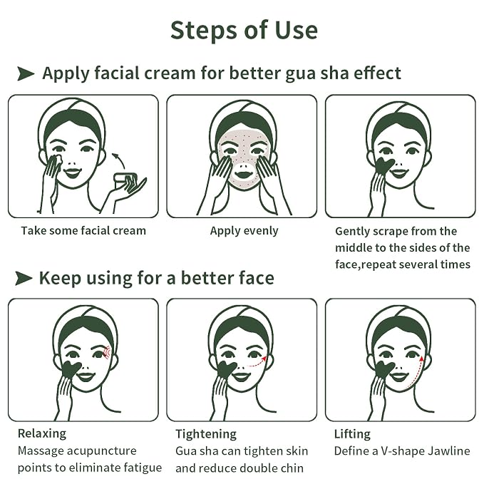Gua Sha Facial Tools, Jade Guasha Tool - Image 4