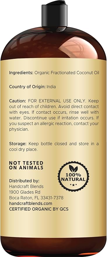 Handcraft Blends Organic Fractionated Coconut Oil | 100% Pure and Natural | - Image 3