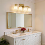PARTPHONER 4-Light Brushed Gold Bathroom Light Fixtures, Modern Vanity Light - Image 8