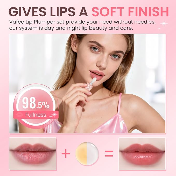 Lip Plumper by Vafee, Natural Lip Plumper and Lip Care Serum, Lip Enhancer - Image 2