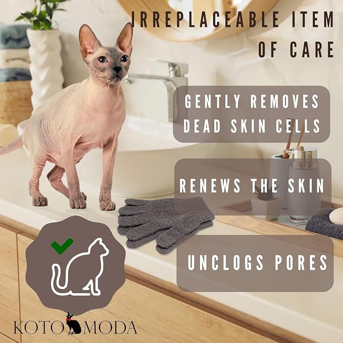 Sphynx Hairless Cats Bamboo Bath Gloves - Image 5