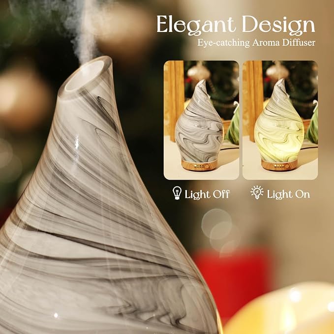 Porseme 150ml Essential Oil Diffuser Glass Color Changing Aroma Air Diffusers - Image 7
