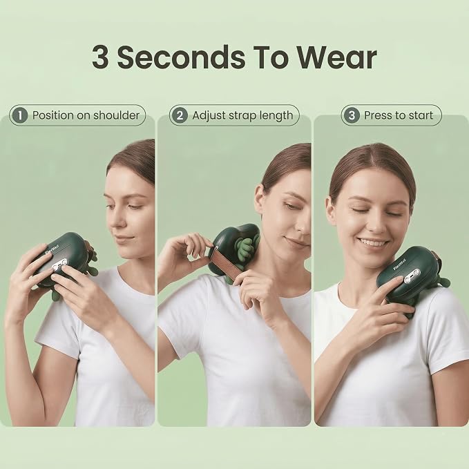 Neck Massager for Pain Relief, 4D Shiatsu Deep Tissue Neck and Shoulder Massager - Image 8