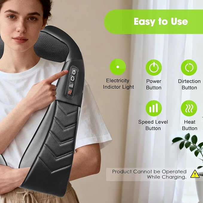 UFFAE Cordless Shiatsu Neck and Back Massager - Image 4