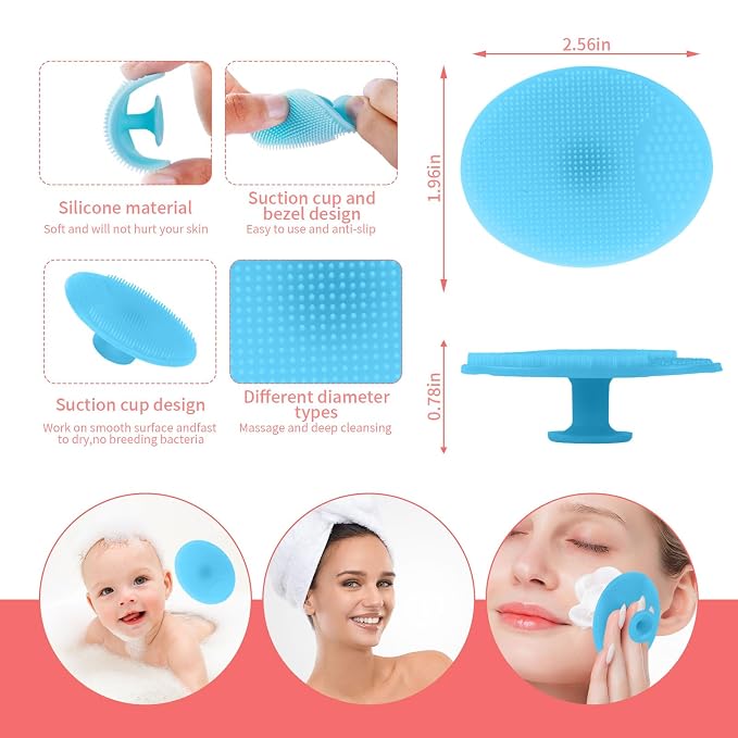 3 Pcs Lip Scrub Brush with Silicone Facial Cleansing Brush, Removing Blackhead - Image 7