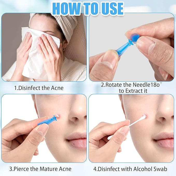 200Pcs Sterile Needles for Pimples, Disposable Acne Needle Effective Blemish - Image 7
