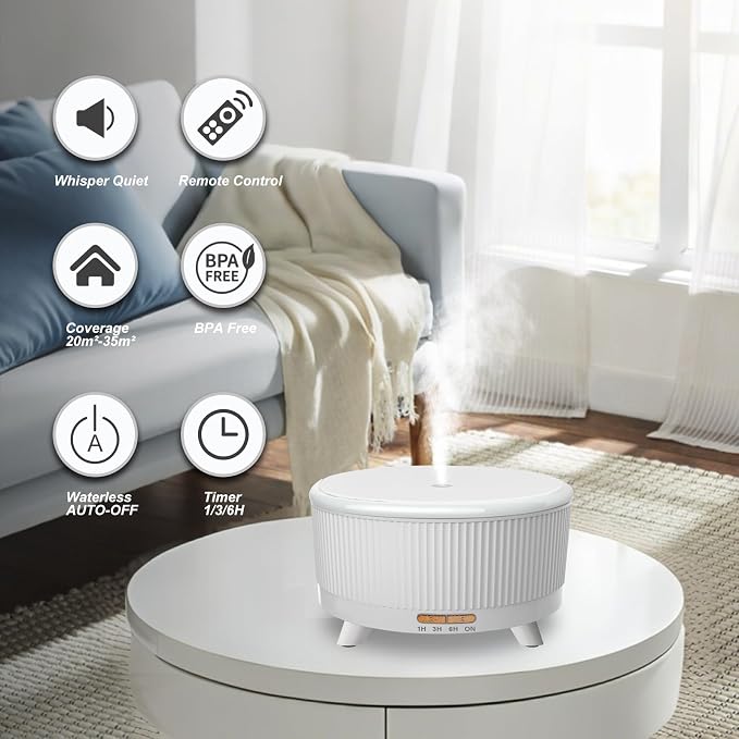 Diffusers for Essential Oils Large Room, 500ml Aromatherapy Diffuser Cool Mist - Image 2