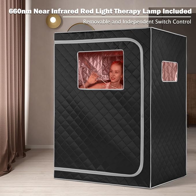 Smartmak Portable Far Infrared Sauna, Home Two Person Sauna Box - Image 6