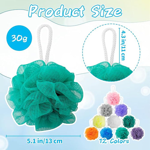 10 Pcs Bath Loofah Shower, Mesh Sponge Pouf, Soft Mesh Shower Loofahs - Image 2