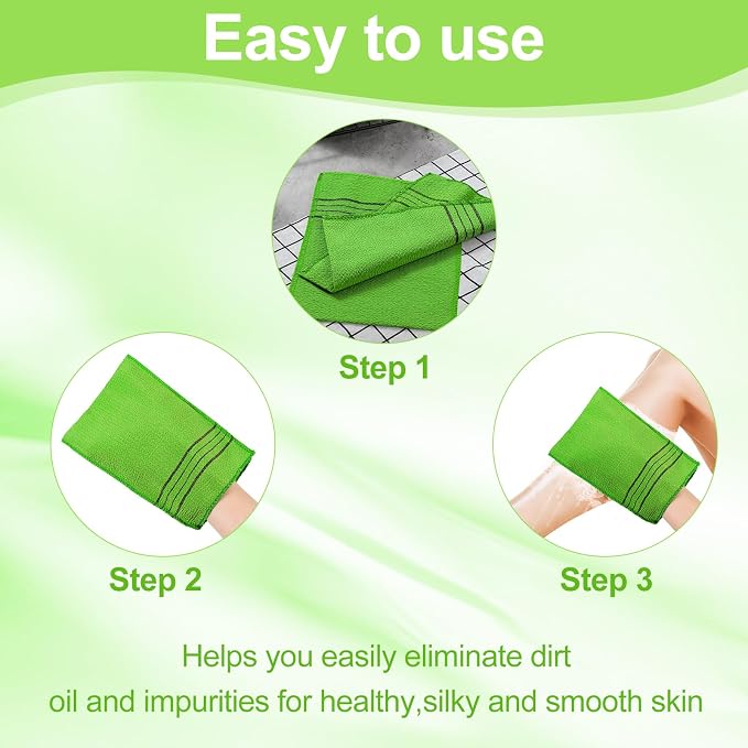 Tatuo 12 Pieces Korean Exfoliating Mitt Glove Italy Towel Body Skin Scrubber - Image 4
