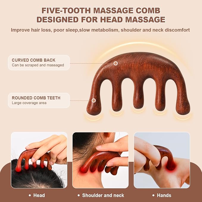 3-in-1 Wood Therapy Massage Tools Wooden Gua Sha Lymphatic Drainage Massager - Image 5