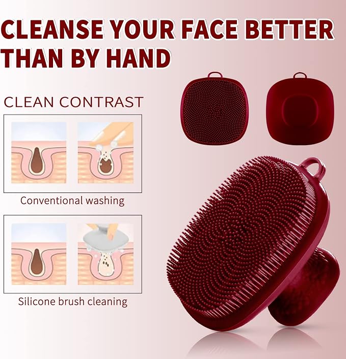Silicone Face Scrubber for Men Facial Cleansing Brush Silicone Face Wash Brush - Image 3