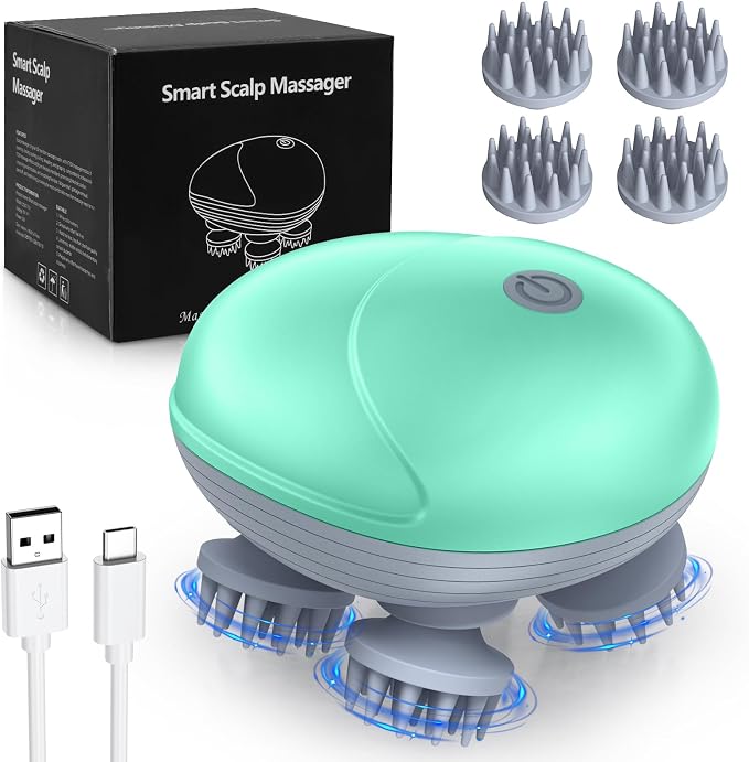 Upgraded Handheld Pet Massager, Electric Scalp Massager, Head and Back Scratcher by Olipiter