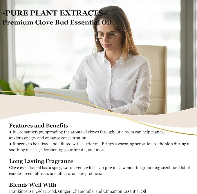 EUQEE Clove Essential Oil Large Capacity Premium Clove Bud Oil - - Image 4