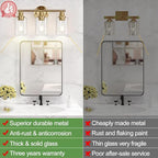 Zarbitta 3-Light Bathroom Light Fixtures, Brushed Brass Bathroom Wall Lights - Image 3