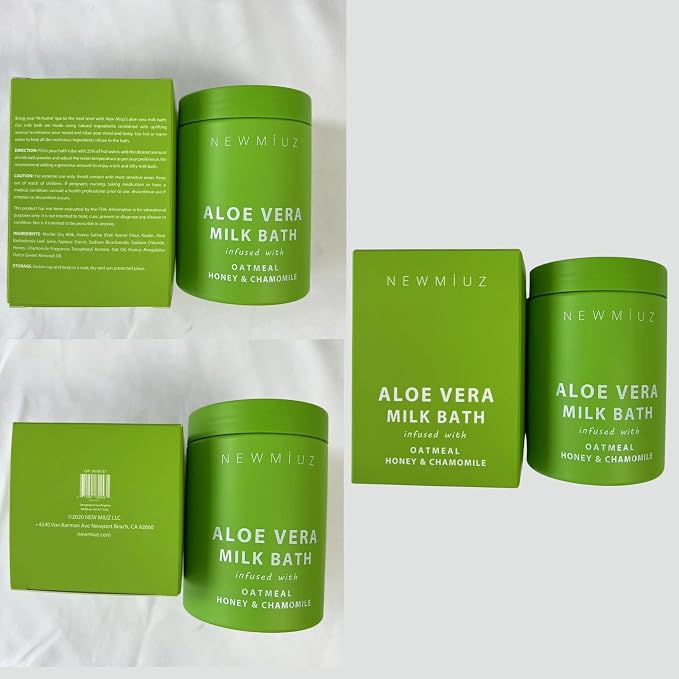Creamy Oats Milk Bath Soak Hydrate Moisturize Soften Skin Aloe Vera Honey - Image 9