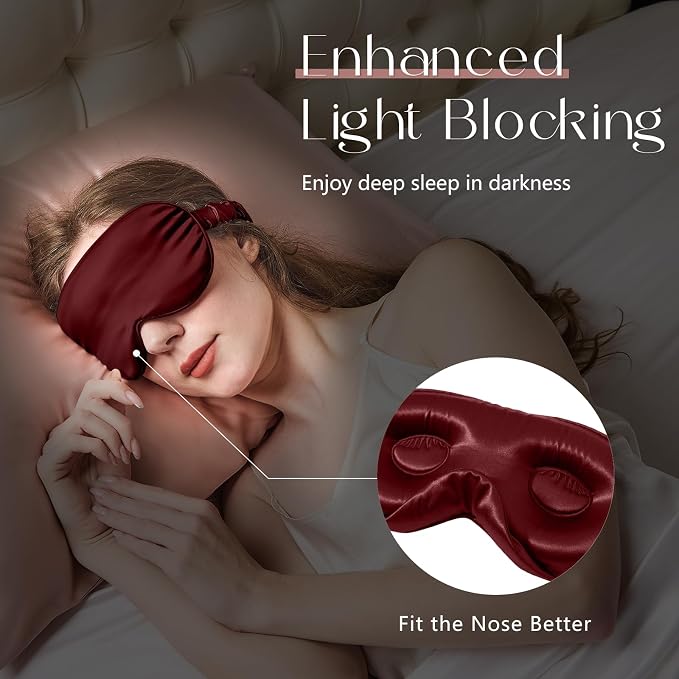 ZIMASILK Adjustable 22 Momme 100% Mulberry Silk Sleep Mask, Upgraded 3D - Image 6