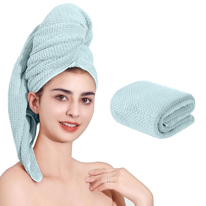 Microfiber Hair Towel Quick Dry Hair Towel Hair Drying Towels Suitable by LAOJBABA