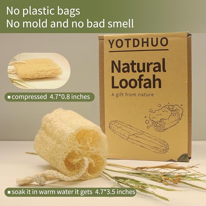 Natural Luffa Sponges Exfoliating Body Scrubber, Organic Loofah Unveil Your - Image 3