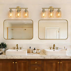 Zarbitta 3-Light Bathroom Light Fixtures, Brushed Gold Vanity Light, Farmhouse - Image 7