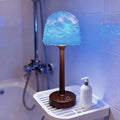 Waterproof Bathroom Lamp with 16 Color Ocean Wave Projector, Rechargeable by LAYSHINEEN